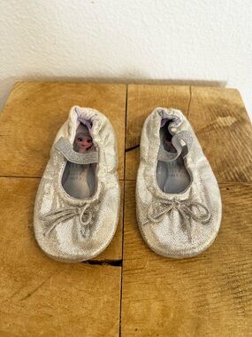 H&M Silver Shimmer Mary Jane Ballet Flats for Kids